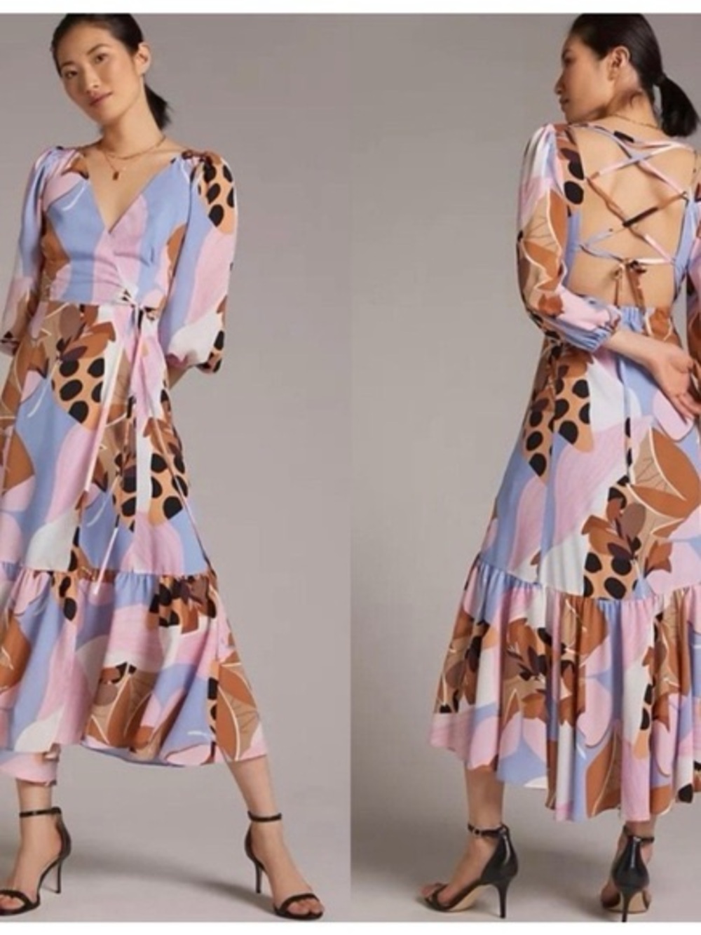 Anthropologie Hutch Bloom Wrap Midi Dress Like New Worn Once